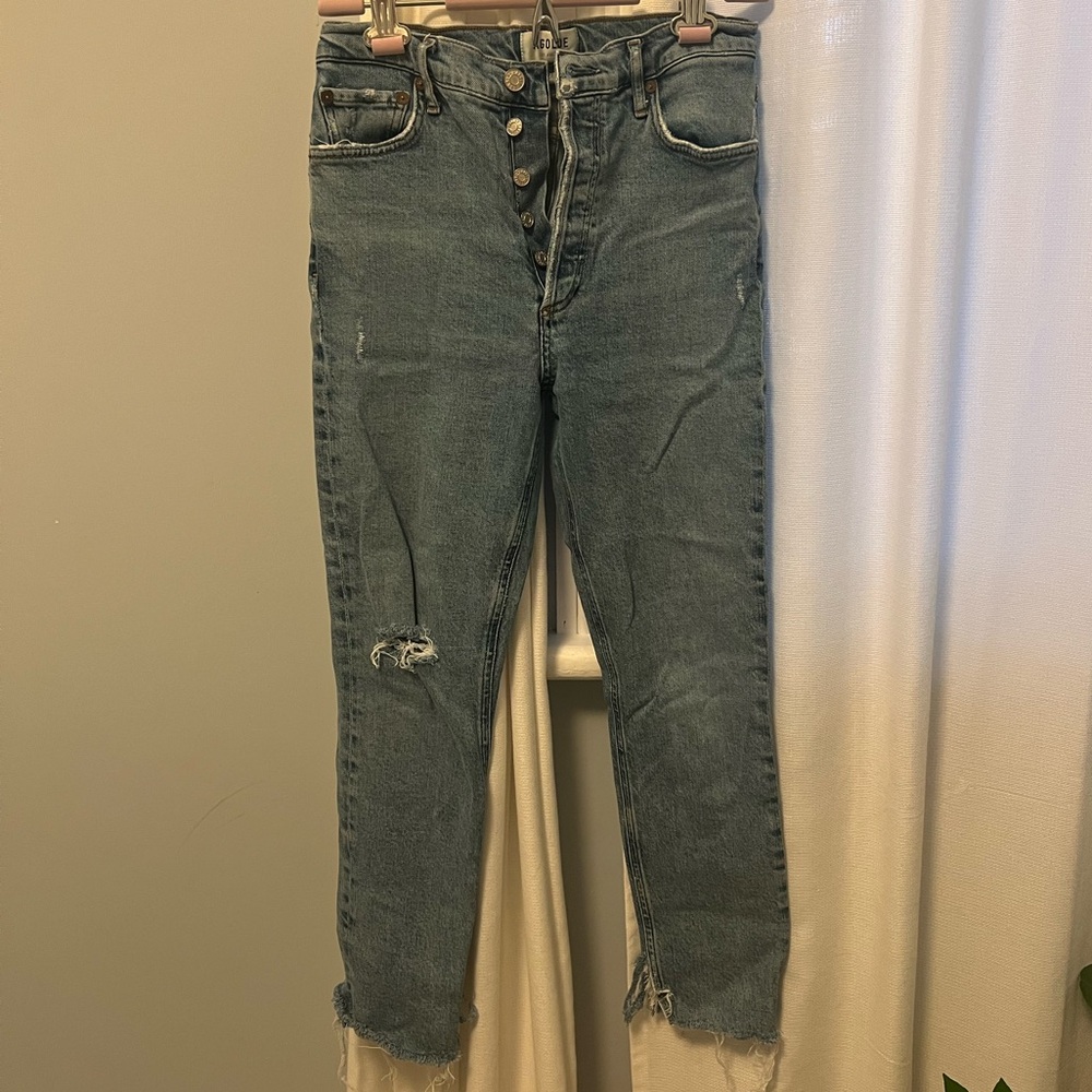 Agolde Cropped Distressed Jean